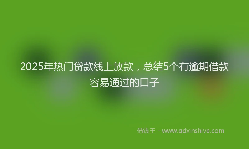 2025年热门贷款线上放款，总结5个有逾期借款容易通过的口子
