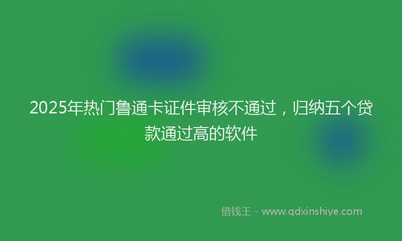 2025年热门鲁通卡证件审核不通过，归纳五个贷款通过高的软件