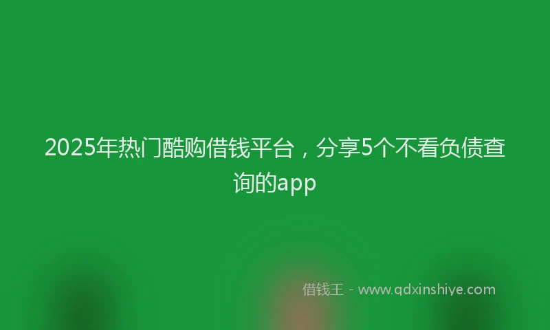 2025年热门酷购借钱平台，分享5个不看负债查询的app