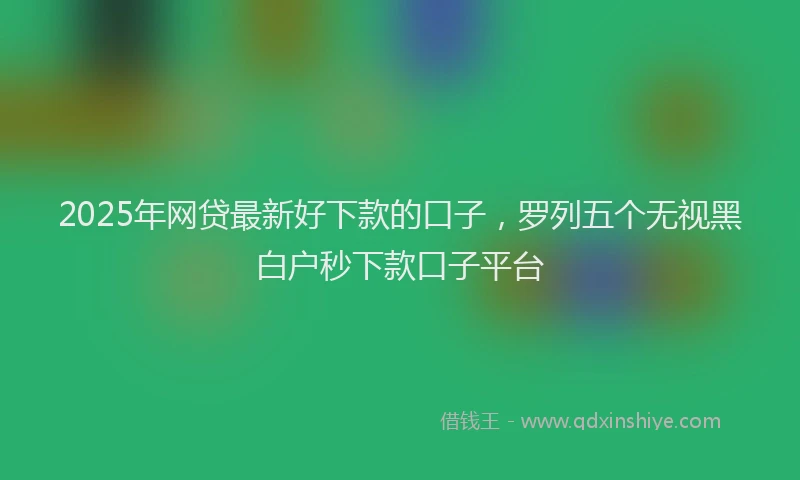 2025年网贷最新好下款的口子，罗列五个无视黑白户秒下款口子平台