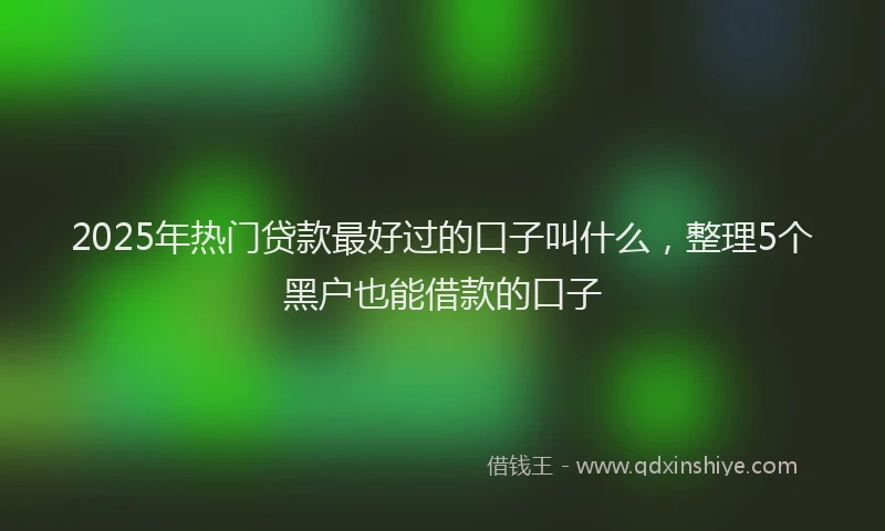 2025年热门贷款最好过的口子叫什么，整理5个黑户也能借款的口子