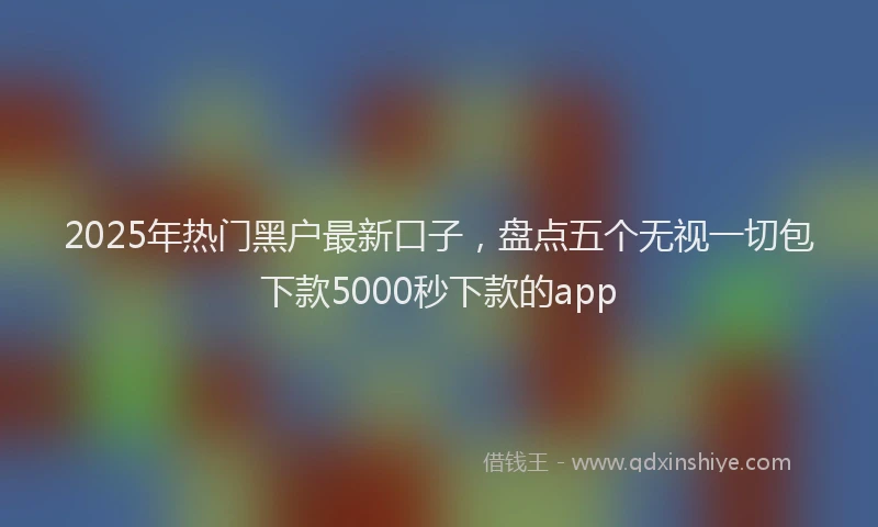 2025年热门黑户最新口子，盘点五个无视一切包下款5000秒下款的app