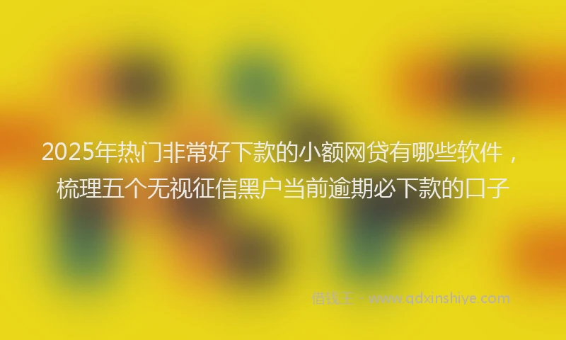 2025年热门非常好下款的小额网贷有哪些软件，梳理五个无视征信黑户当前逾期必下款的口子