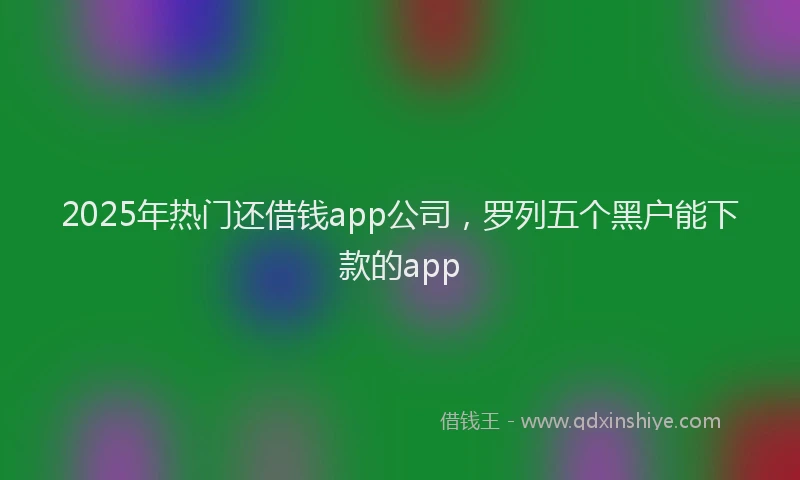 2025年热门还借钱app公司，罗列五个黑户能下款的app