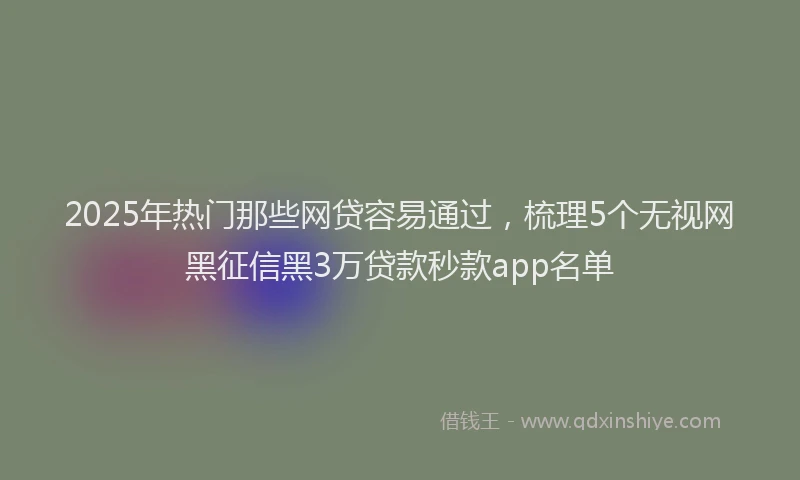 2025年热门那些网贷容易通过，梳理5个无视网黑征信黑3万贷款秒款app名单