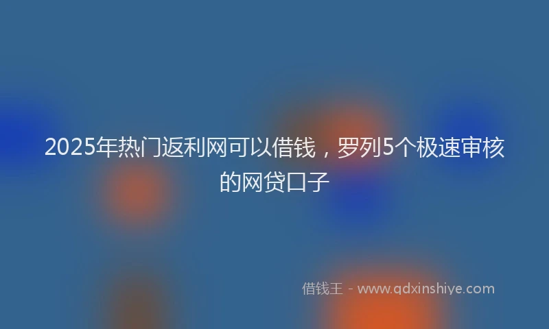 2025年热门返利网可以借钱，罗列5个极速审核的网贷口子