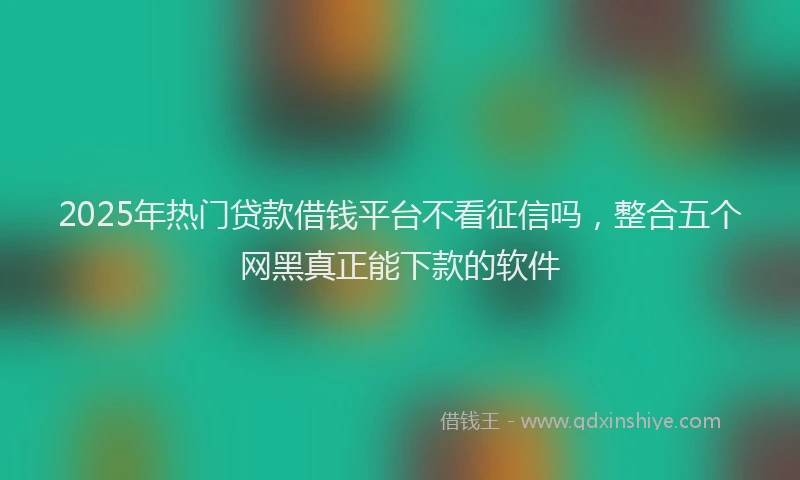 2025年热门贷款借钱平台不看征信吗，整合五个网黑真正能下款的软件