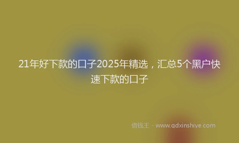 21年好下款的口子2025年精选，汇总5个黑户快速下款的口子