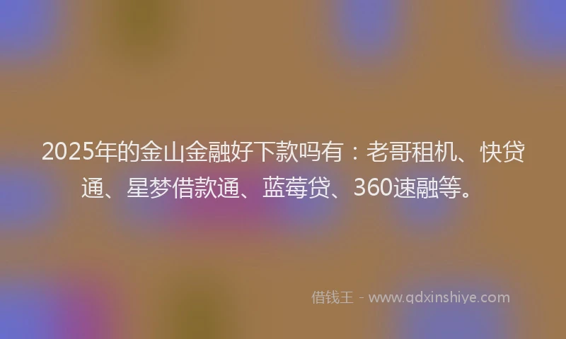 2025年的金山金融好下款吗有：老哥租机、快贷通、星梦借款通、蓝莓贷、360速融等。