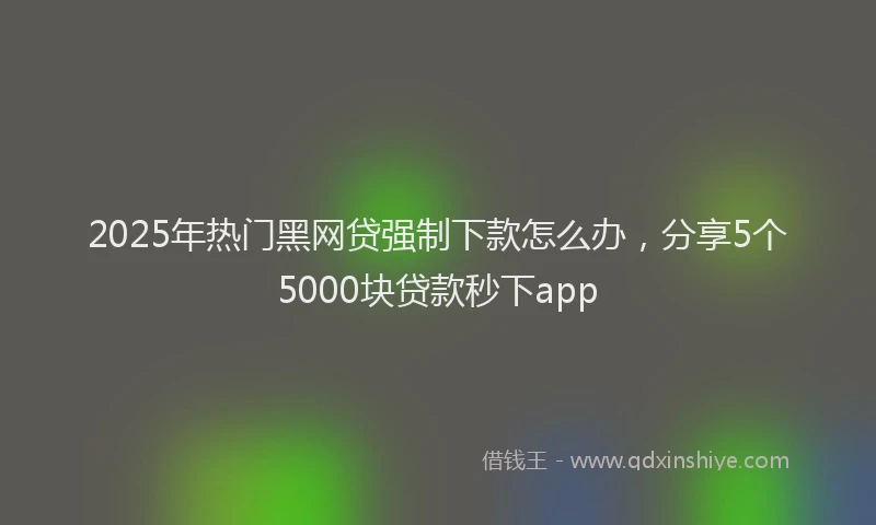 2025年热门黑网贷强制下款怎么办，分享5个5000块贷款秒下app
