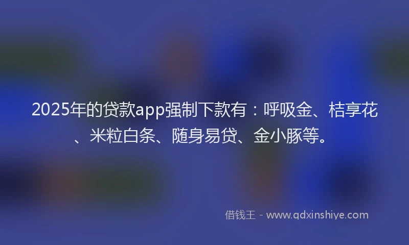 2025年的贷款app强制下款有：呼吸金、桔享花、米粒白条、随身易贷、金小豚等。