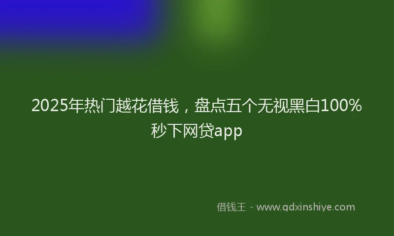 2025年热门越花借钱，盘点五个无视黑白100%秒下网贷app