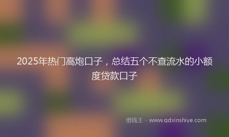 2025年热门高炮口子，总结五个不查流水的小额度贷款口子