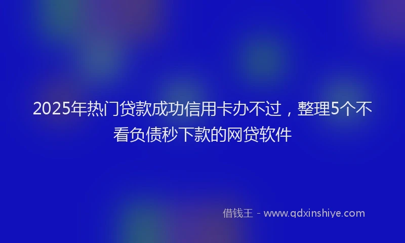 2025年热门贷款成功信用卡办不过，整理5个不看负债秒下款的网贷软件