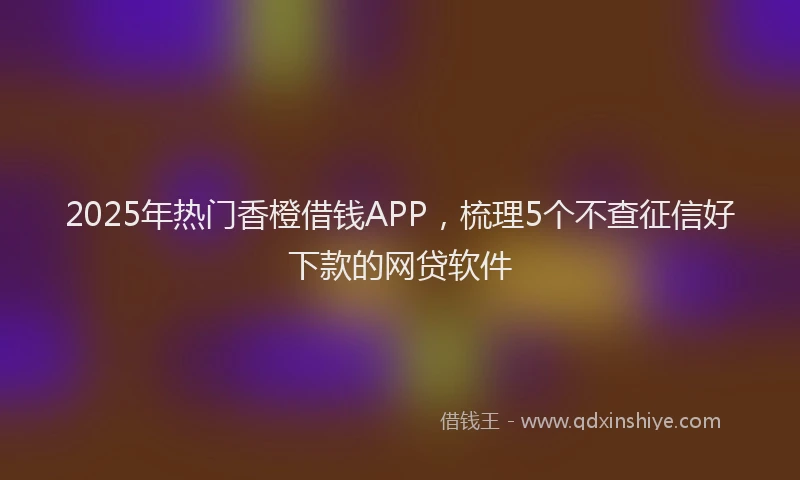 2025年热门香橙借钱APP，梳理5个不查征信好下款的网贷软件