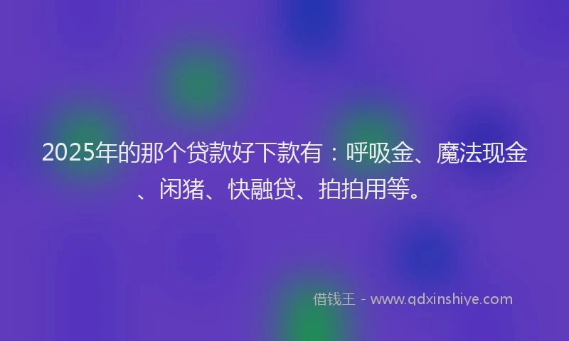 2025年的那个贷款好下款有：呼吸金、魔法现金、闲猪、快融贷、拍拍用等。