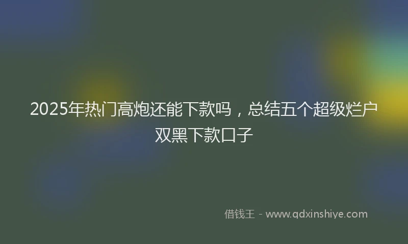 2025年热门高炮还能下款吗，总结五个超级烂户双黑下款口子