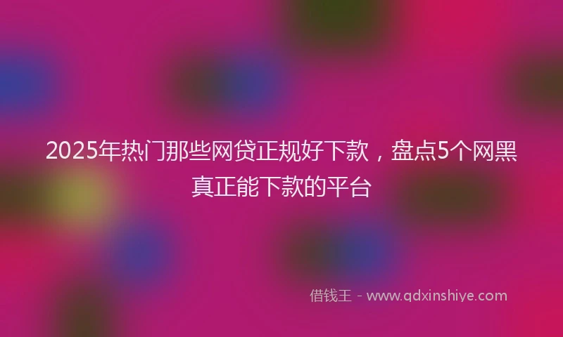 2025年热门那些网贷正规好下款，盘点5个网黑真正能下款的平台