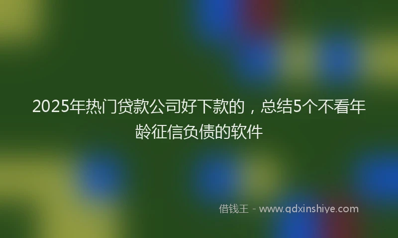 2025年热门贷款公司好下款的，总结5个不看年龄征信负债的软件