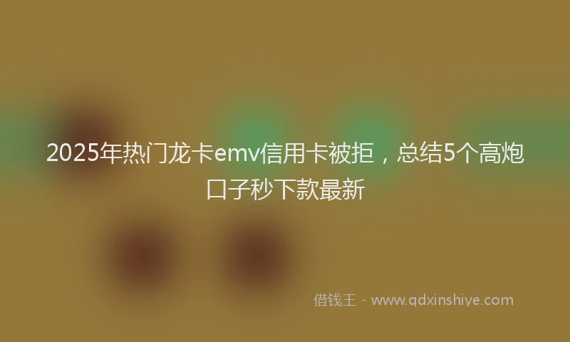 2025年热门龙卡emv信用卡被拒，总结5个高炮口子秒下款最新