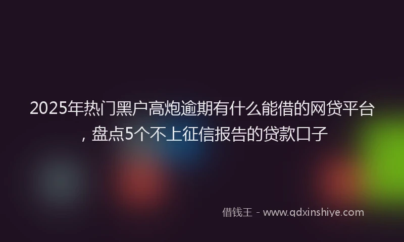 2025年热门黑户高炮逾期有什么能借的网贷平台，盘点5个不上征信报告的贷款口子
