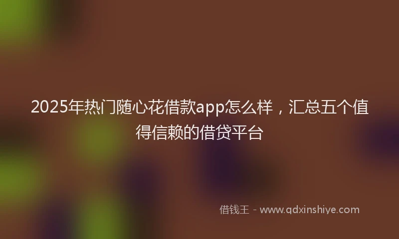 2025年热门随心花借款app怎么样，汇总五个值得信赖的借贷平台