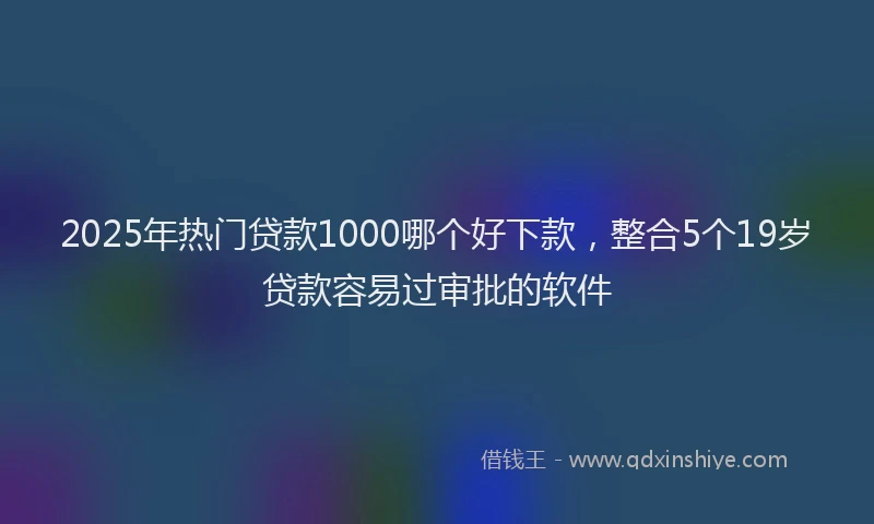 2025年热门贷款1000哪个好下款，整合5个19岁贷款容易过审批的软件