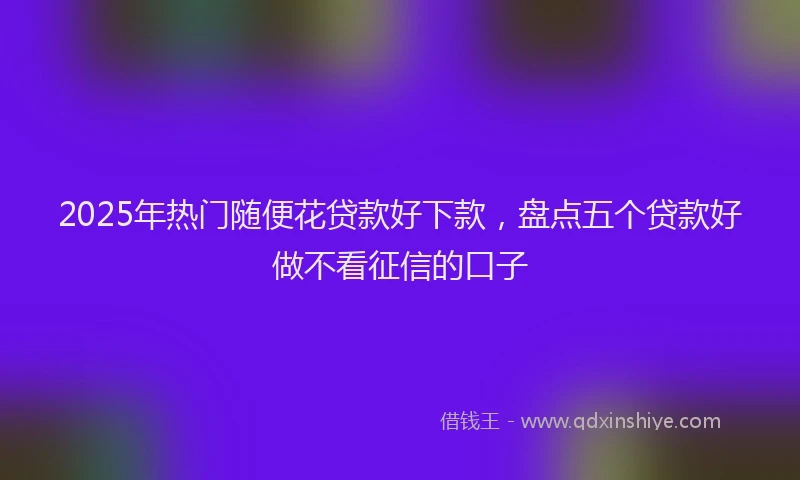 2025年热门随便花贷款好下款，盘点五个贷款好做不看征信的口子