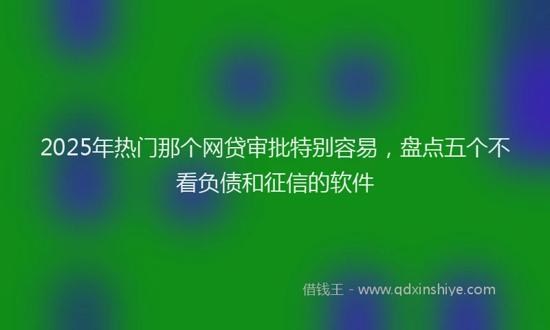2025年热门那个网贷审批特别容易，盘点五个不看负债和征信的软件