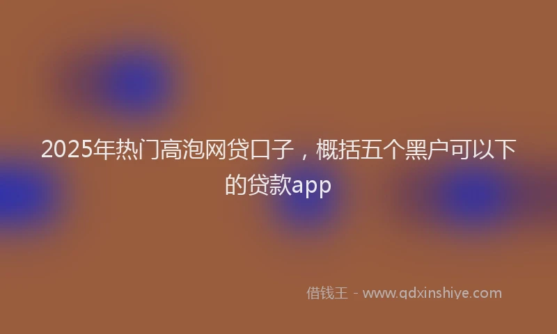 2025年热门高泡网贷口子，概括五个黑户可以下的贷款app