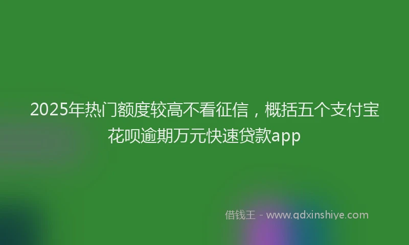 2025年热门额度较高不看征信，概括五个支付宝花呗逾期万元快速贷款app