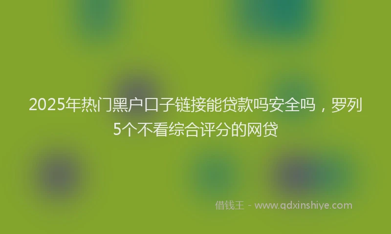 2025年热门黑户口子链接能贷款吗安全吗，罗列5个不看综合评分的网贷