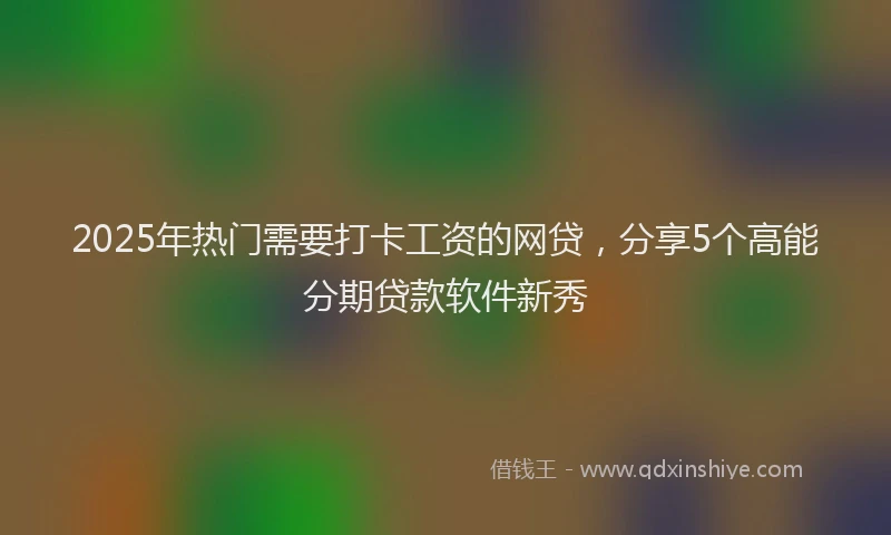 2025年热门需要打卡工资的网贷，分享5个高能分期贷款软件新秀