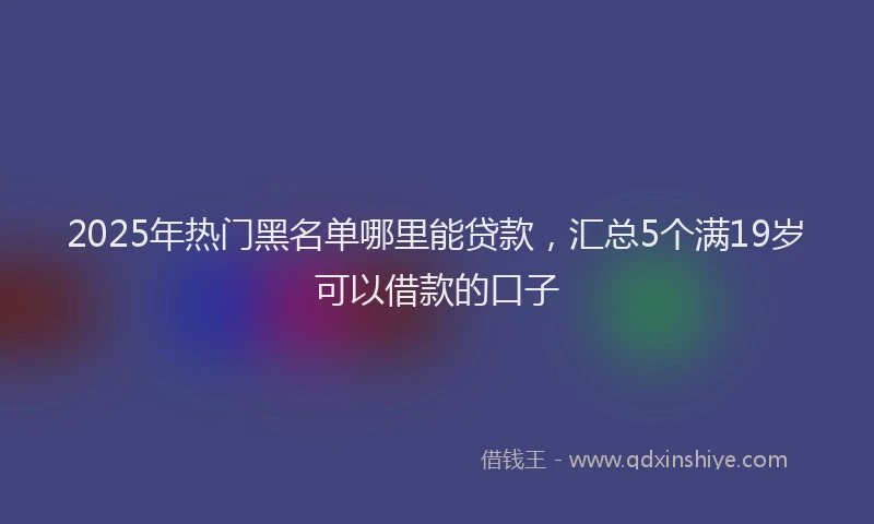 2025年热门黑名单哪里能贷款，汇总5个满19岁可以借款的口子