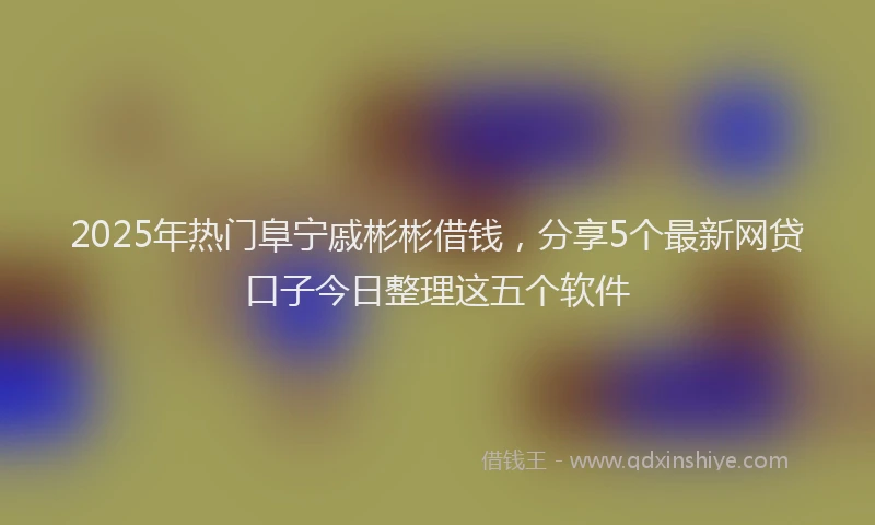 2025年热门阜宁戚彬彬借钱，分享5个最新网贷口子今日整理这五个软件