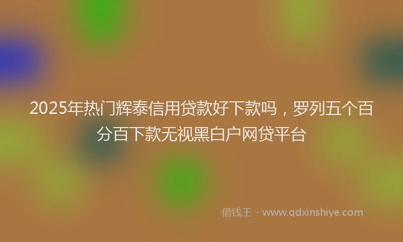 2025年热门辉泰信用贷款好下款吗，罗列五个百分百下款无视黑白户网贷平台