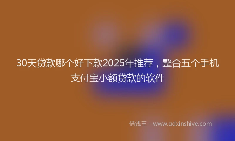 30天贷款哪个好下款2025年推荐，整合五个手机支付宝小额贷款的软件
