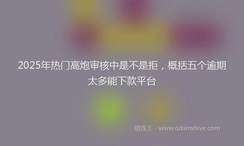 2025年热门高炮审核中是不是拒，概括五个逾期太多能下款平台