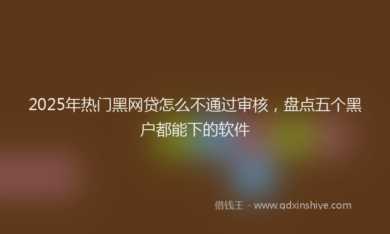 2025年热门黑网贷怎么不通过审核，盘点五个黑户都能下的软件