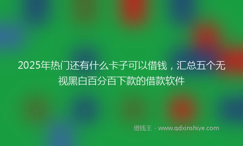 2025年热门还有什么卡子可以借钱，汇总五个无视黑白百分百下款的借款软件