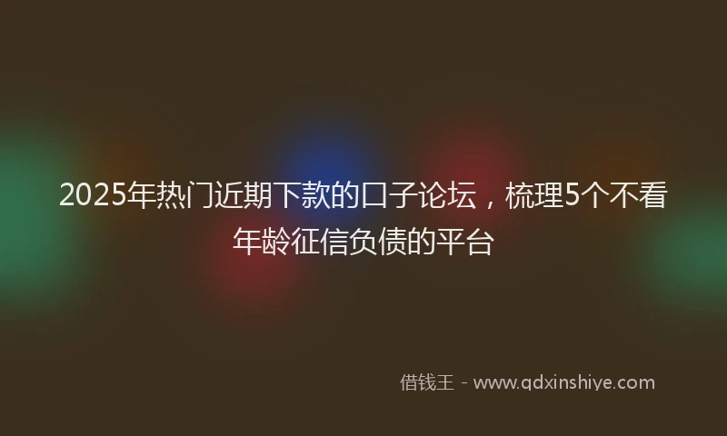 2025年热门近期下款的口子论坛，梳理5个不看年龄征信负债的平台