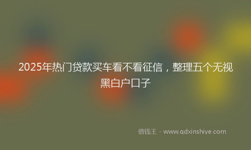 2025年热门贷款买车看不看征信，整理五个无视黑白户口子
