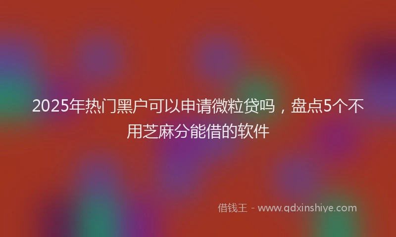2025年热门黑户可以申请微粒贷吗，盘点5个不用芝麻分能借的软件