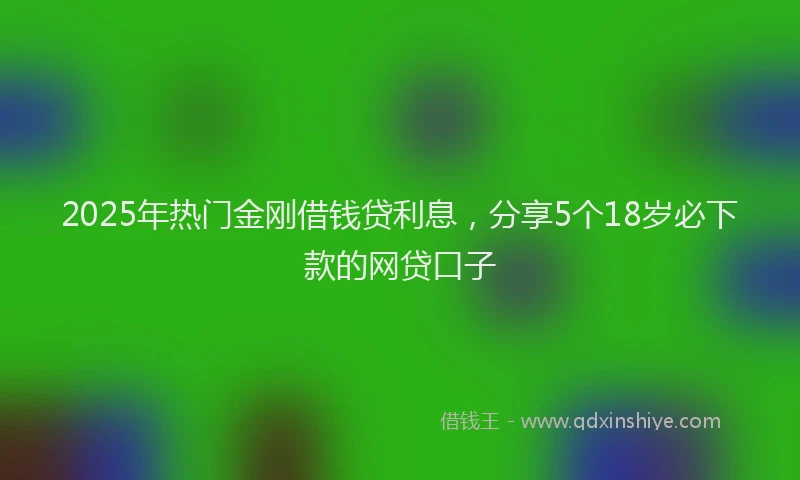 2025年热门金刚借钱贷利息，分享5个18岁必下款的网贷口子
