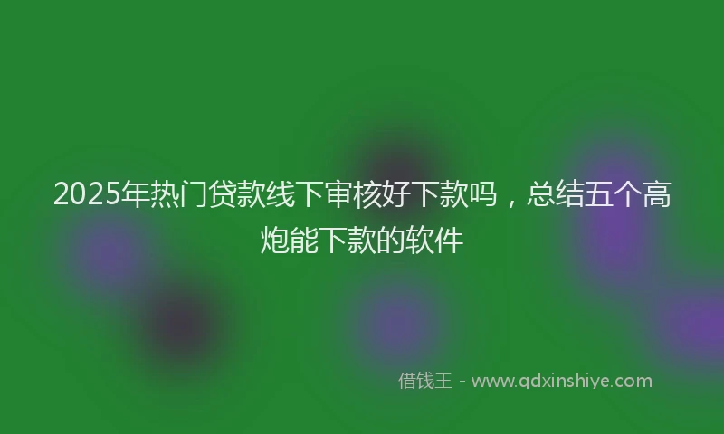 2025年热门贷款线下审核好下款吗，总结五个高炮能下款的软件