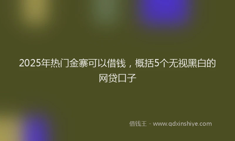 2025年热门金寨可以借钱，概括5个无视黑白的网贷口子