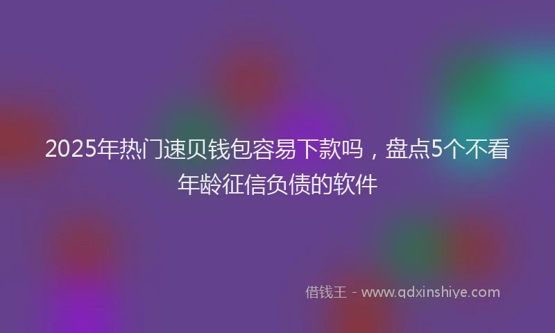 2025年热门速贝钱包容易下款吗，盘点5个不看年龄征信负债的软件
