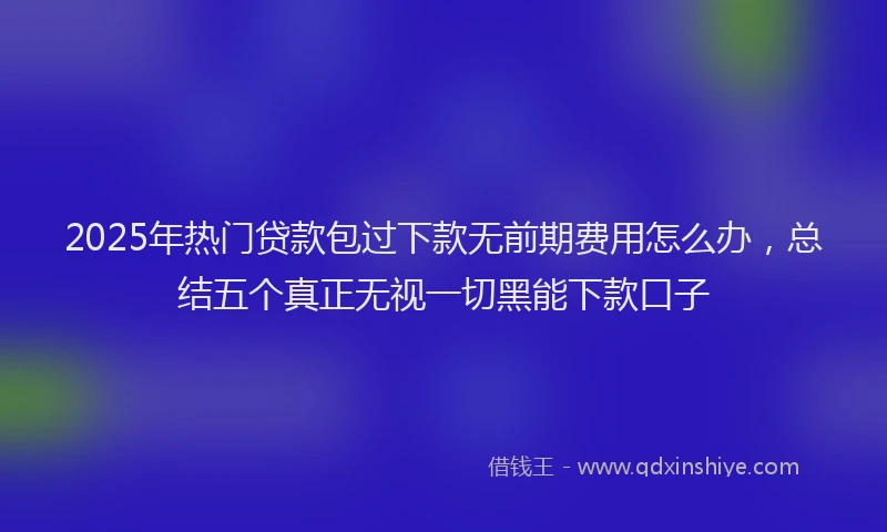 2025年热门贷款包过下款无前期费用怎么办，总结五个真正无视一切黑能下款口子