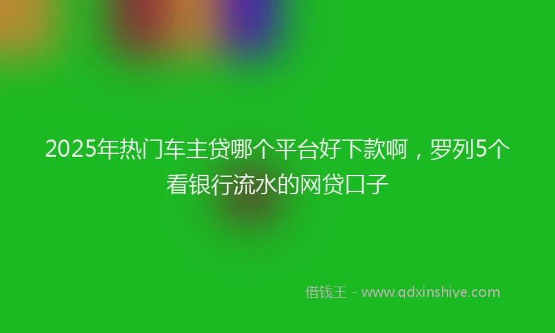 2025年热门车主贷哪个平台好下款啊，罗列5个看银行流水的网贷口子