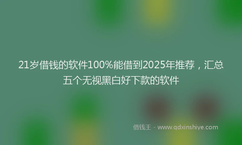 21岁借钱的软件100%能借到2025年推荐，汇总五个无视黑白好下款的软件